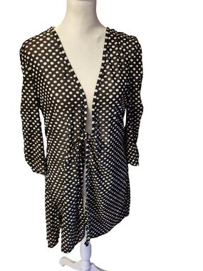 Christina Black and White Polka Dot Swim Coverup